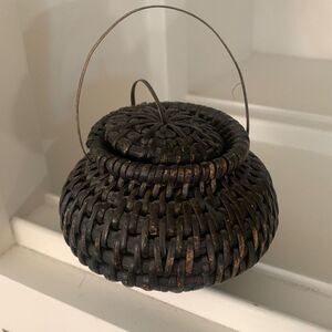 Hand Woven African Lidded Basket
